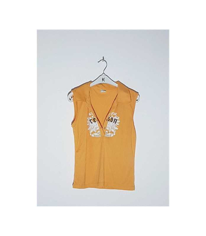 Tricou dama fara maneci model cu guler PIAO HANG