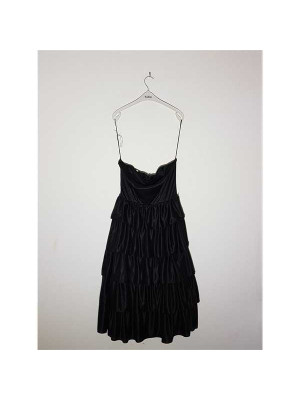 Rochita dama fara maneci model cu volane