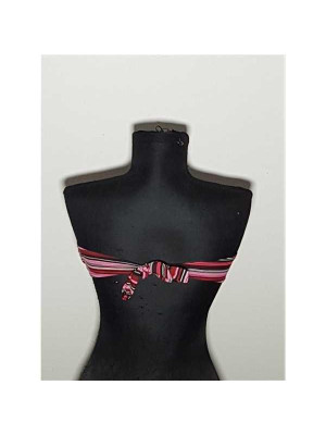 Costum de baie din 2 piese model cu dungi multicolore 2