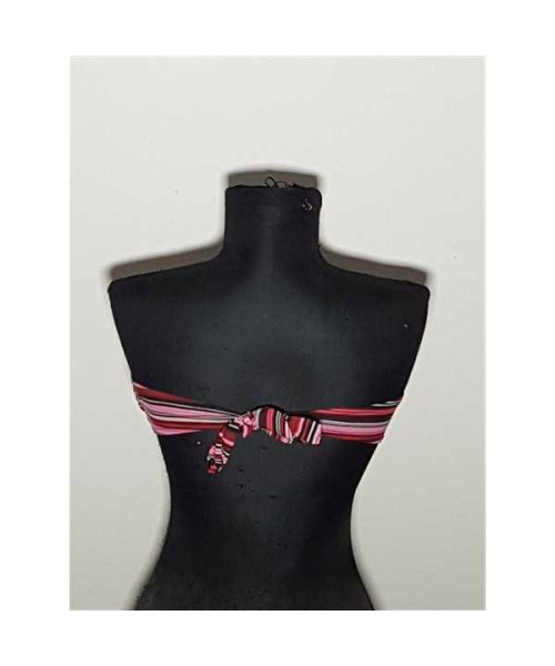 Costum de baie din 2 piese model cu dungi multicolore