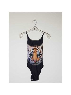 Costum de baie intreg cu imprimeu cap de tigru