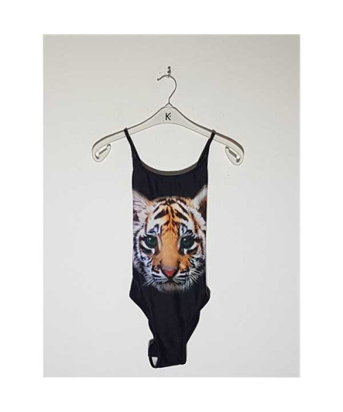 Costum de baie intreg cu imprimeu cap de tigru