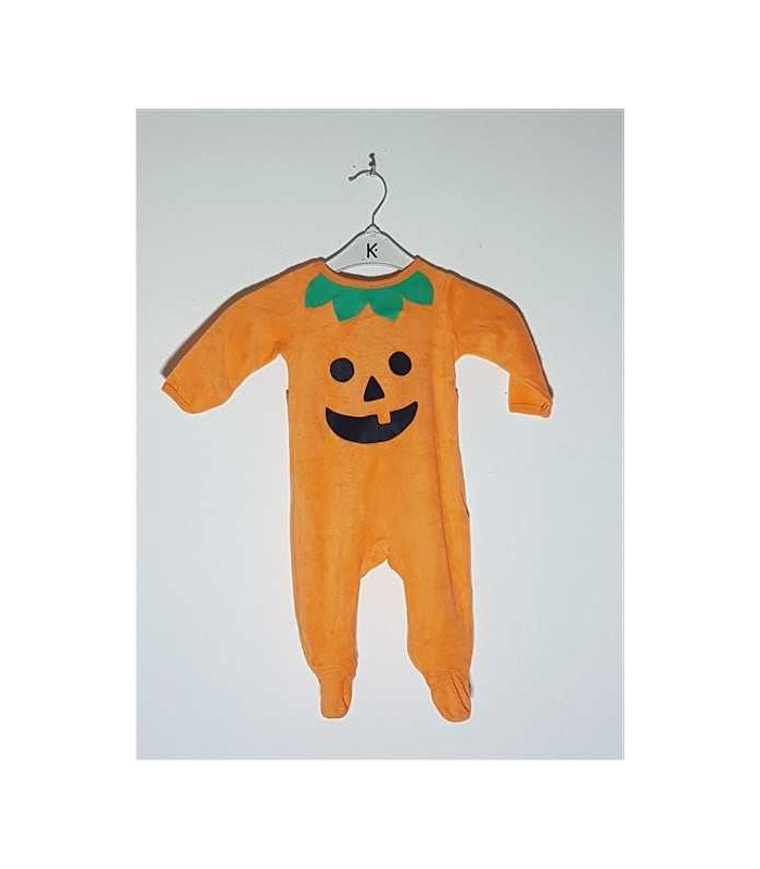 Salopeta cu botosi pentru bebelusi model Halloween dovleac