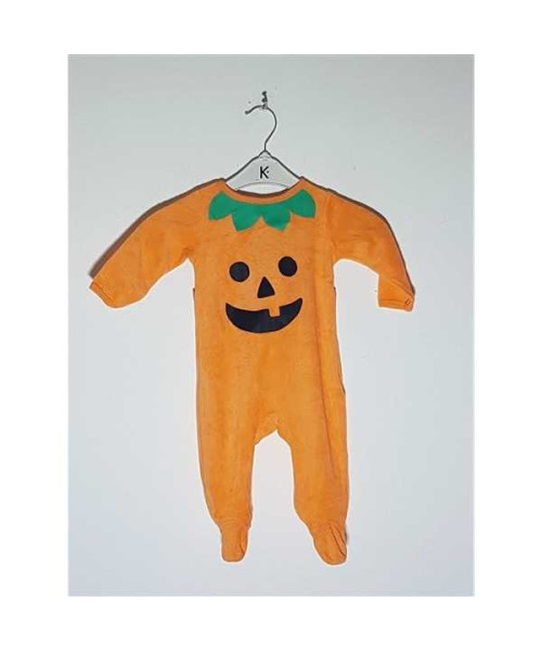 Salopeta cu botosi pentru bebelusi model Halloween dovleac