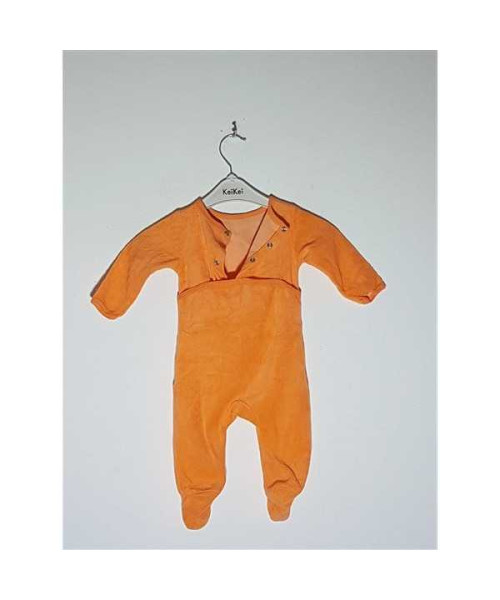 Salopeta cu botosi pentru bebelusi model Halloween dovleac