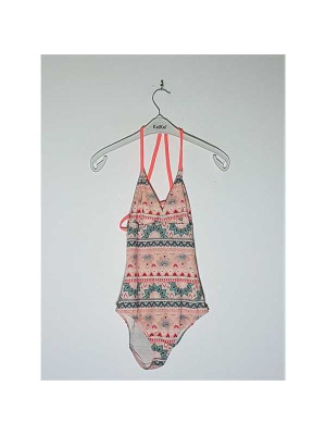 Costum de baie intreg model cu imprimeu multicolor