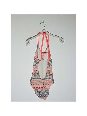 Costum de baie intreg model cu imprimeu multicolor 2