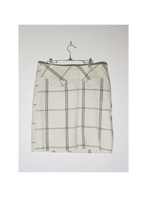 Fusta dama trei sferturi cu model in carouri Janina