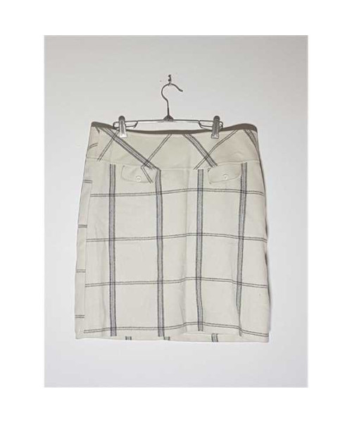 Fusta dama trei sferturi cu model in carouri Janina