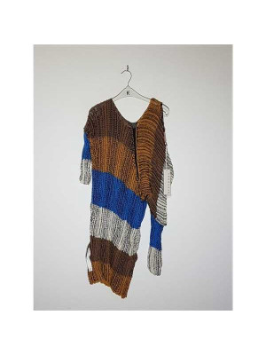 Pulover dama tricotat cu model multicolor STEFANEL 2