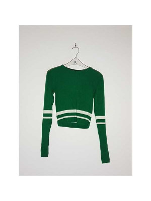 Pulover dama tricotat model scurt in talie Pull&Bear