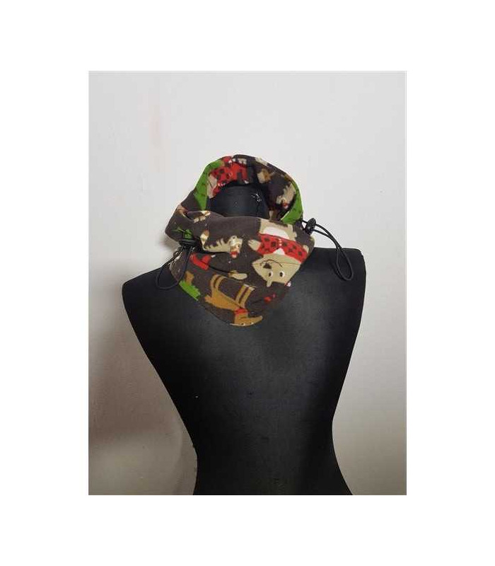 Caciula tip cagula model cu imprimeu de Craciun