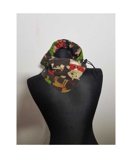 Caciula tip cagula model cu imprimeu de Craciun