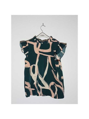 Bluzita dama model cu volane la umeri SHEIN 2