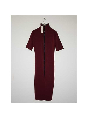 Rochie dama model cu maneci scurte Cuanna culoare visiniu 2