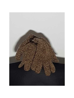 Manusi tricotate dama culoare maron