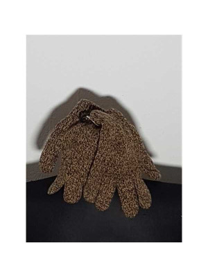 Manusi tricotate dama culoare maron 2