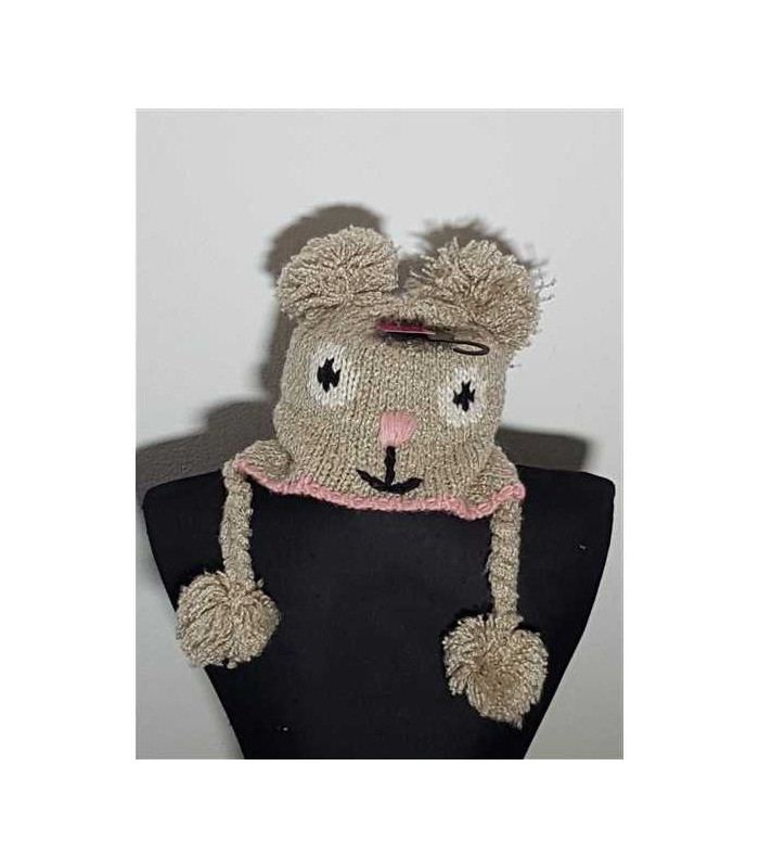 Caciula tricotata pentru copii model cu cap de animalut YD