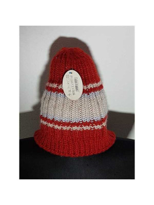 Caciula tricotata model cu dungi albe 2