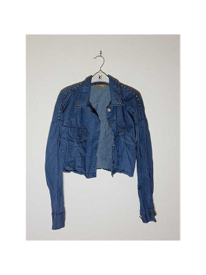 Camasa de blugi cu buzunare model scurt in talie BERHAN