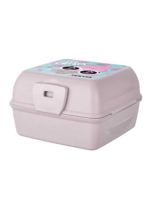 Cutie de pranz mov cu dublu spatiu de depozitare si model cu inghetata