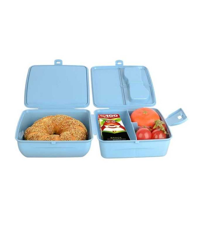 Cutie de pranz mov cu dublu spatiu de depozitare si model cu inghetata