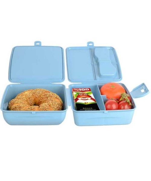 Cutie de pranz mov cu dublu spatiu de depozitare si model cu inghetata