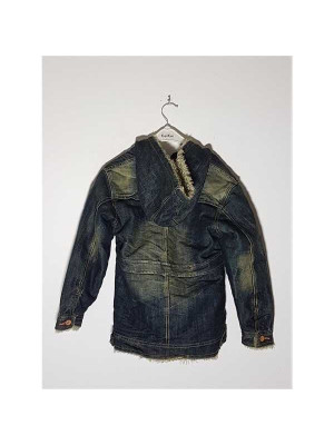 Geaca de blugi imblanita model cu gluga 4-5 ani 2