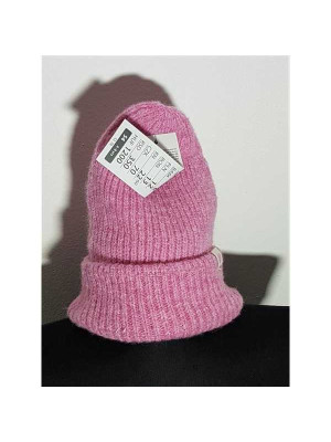 Caciula pentru fetite model tricotat culoare roz 2