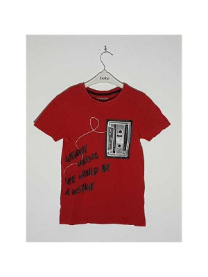 Tricou de vara pentru copii model cu imprimeu grafic DESTINATION