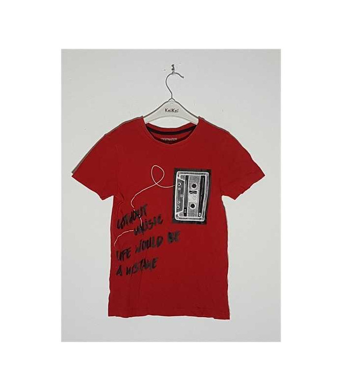 Tricou de vara pentru copii model cu imprimeu grafic DESTINATION