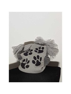 Caciula tricotata pentru copii cu imprimeu labute de animal BRAXTON