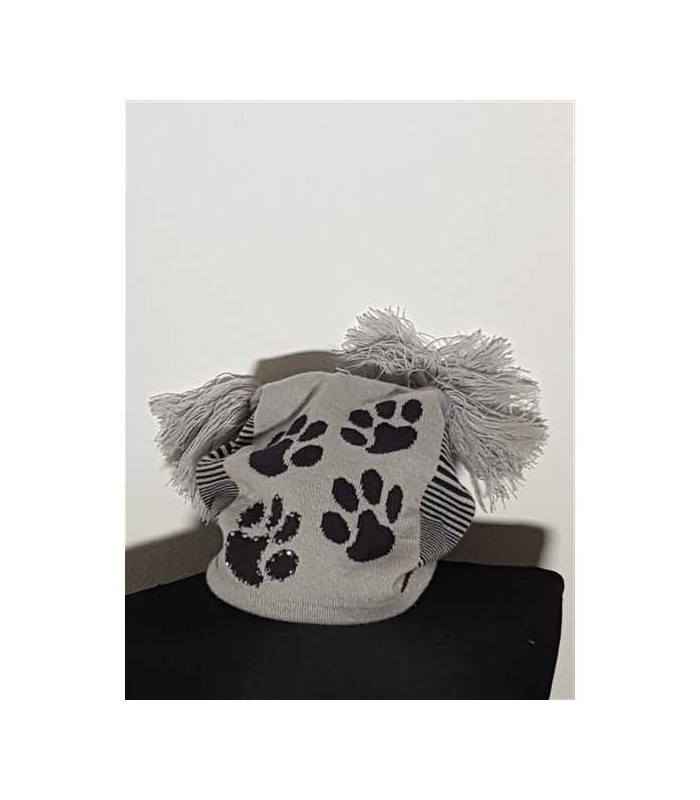 Caciula tricotata pentru copii cu imprimeu labute de animal BRAXTON