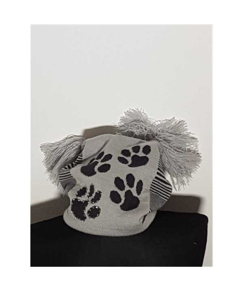 Caciula tricotata pentru copii cu imprimeu labute de animal BRAXTON