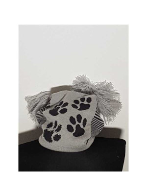 Caciula tricotata pentru copii cu imprimeu labute de animal BRAXTON 2