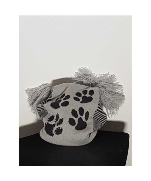 Caciula tricotata pentru copii cu imprimeu labute de animal BRAXTON