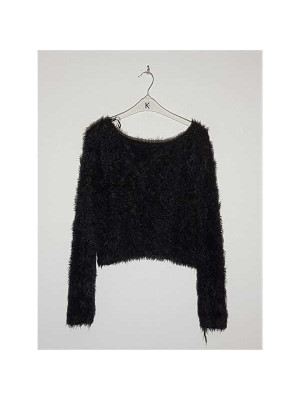 Cardigan pufos model cu un nasturel H&M 2