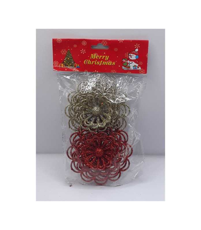 Set doua floricele ornament pentru brad Craciun