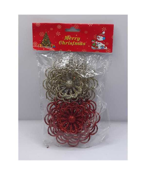 Set doua floricele ornament pentru brad Craciun