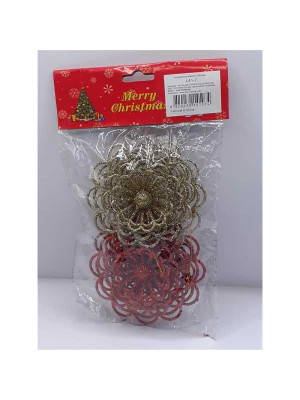Set doua floricele ornament pentru brad Craciun 2