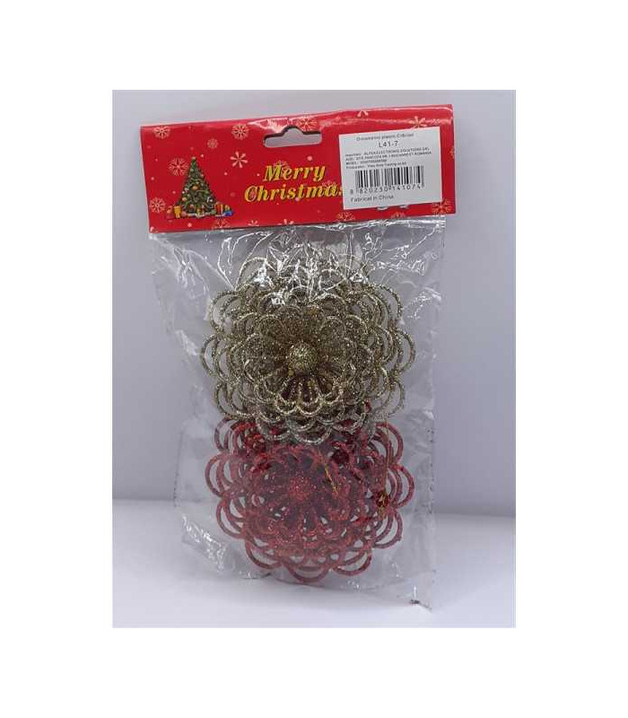 Set doua floricele ornament pentru brad Craciun