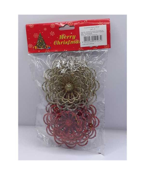 Set doua floricele ornament pentru brad Craciun