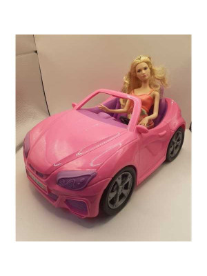 Masinuta cu papusa Mattel cu parul blond