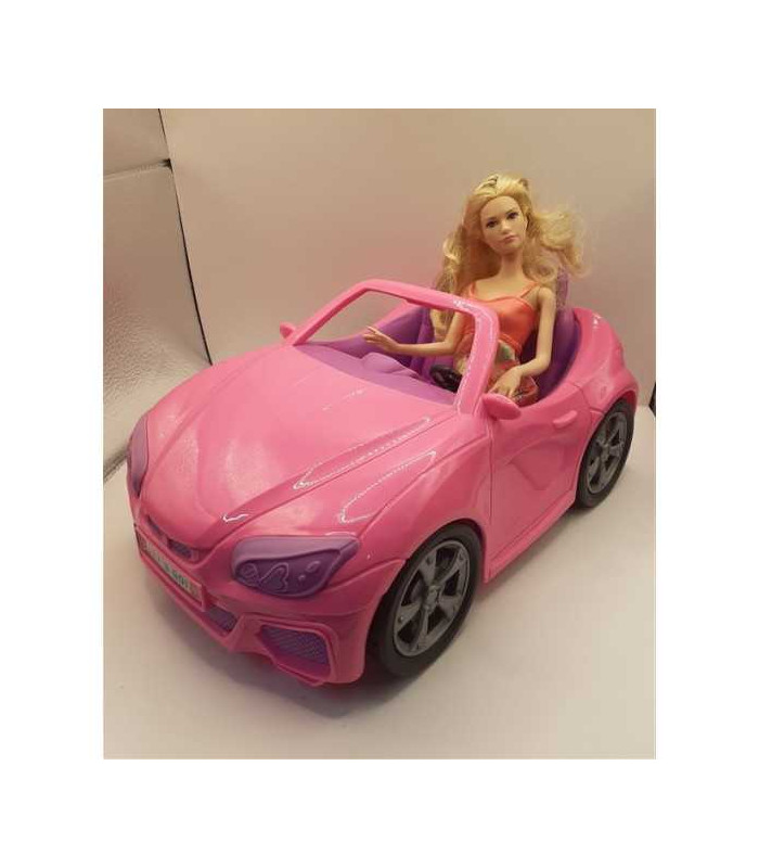 Masinuta cu papusa Mattel cu parul blond