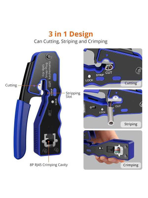 Cleste de sertizare RJ45 pentru mufe modulare Ethernet, Kashemano 2