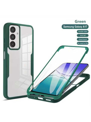 Husa pentru Samsung Galaxy A17, design transparent, rezistenta la socuri Green