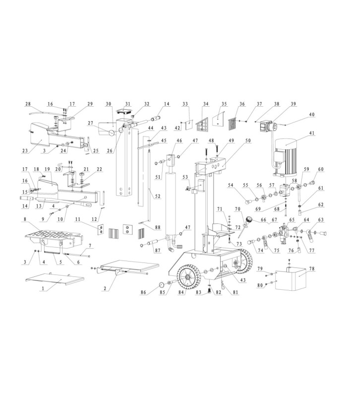 Despicator de busteni vertical electric, Vari 8 tone forta, 230V