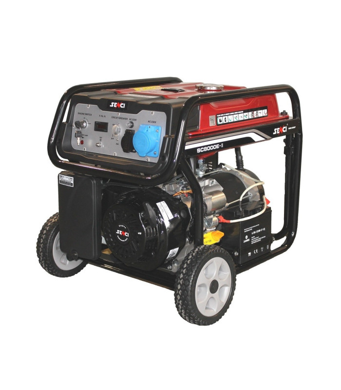 Generator de curent SENCI SC8000E TOP putere maxima 7,0 kW 230V pornire electrica si roti